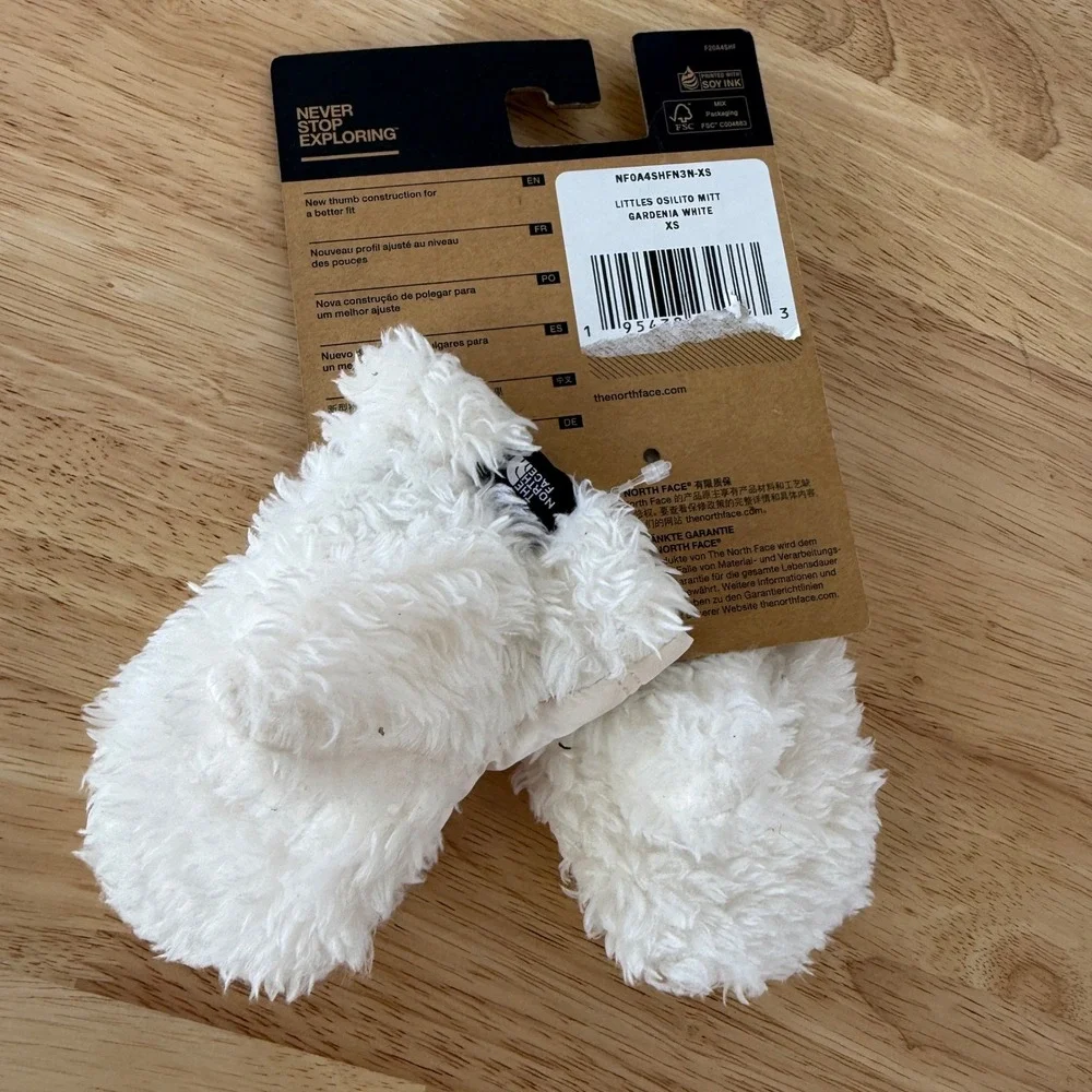 The North Face Suave Oso Mittens Kids XS Gardenia White NF0A4SHF Fleece